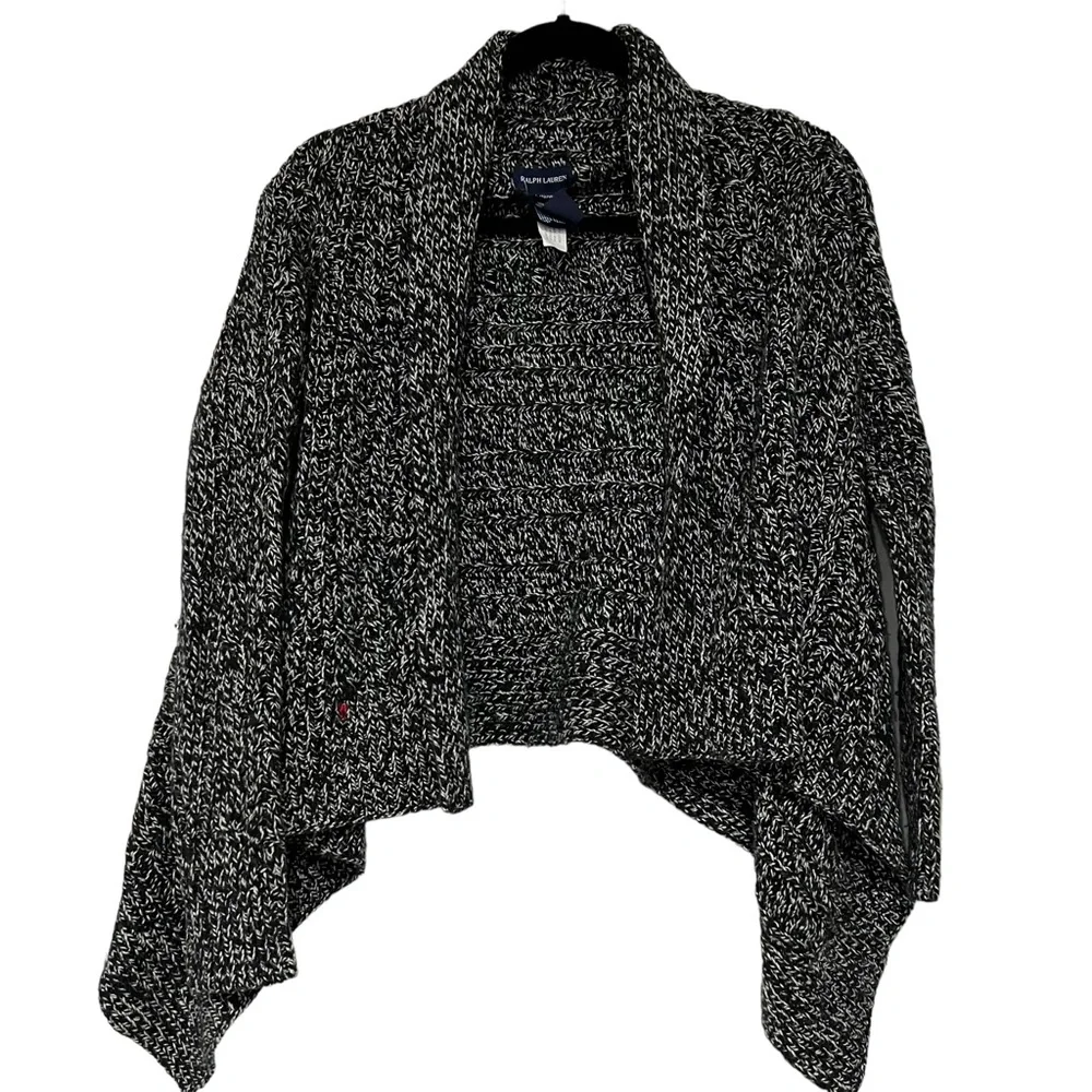 Ralph Lauren Girl’s Open Front Wool‎ Blend Cardigan Size Large (12-14) Black